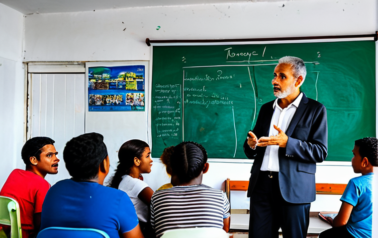 **

A professional Brazilian community leader, fully clothed in modest attire, giving a presentation about a local social project in a vibrant favela community center.  Include laptops, charts, and engaged audience members.  Safe for work, appropriate content, perfect anatomy, natural proportions, high quality, family-friendly.

**