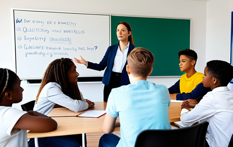 청소년지도사와 청소년 갈등 해결 방안 - **Prompt:** A diverse group of teenagers, fully clothed in appropriate casual attire, participating ... 청소년지도사와 청소년 갈등 해결 방안 - **Prompt:** A diverse group of teenagers, fully clothed in appropriate casual attire, participating ...