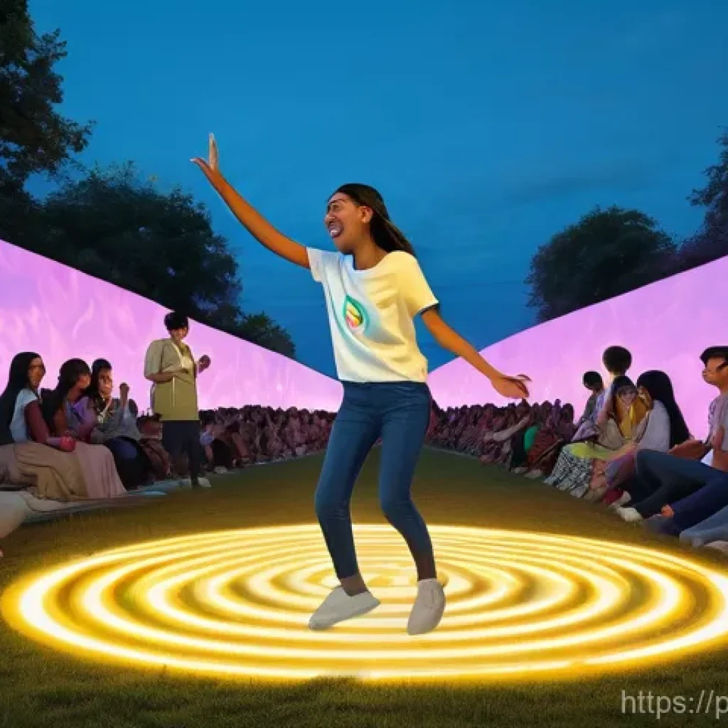 청소년지도사와 청소년 문화축제 운영 - **Prompt 1: Immersive Augmented Reality Dance**
"A vibrant group of diverse teenagers and young ...