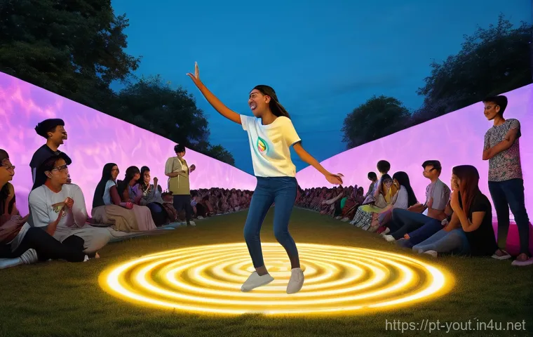 청소년지도사와 청소년 문화축제 운영 - **Prompt 1: Immersive Augmented Reality Dance**
"A vibrant group of diverse teenagers and young ...