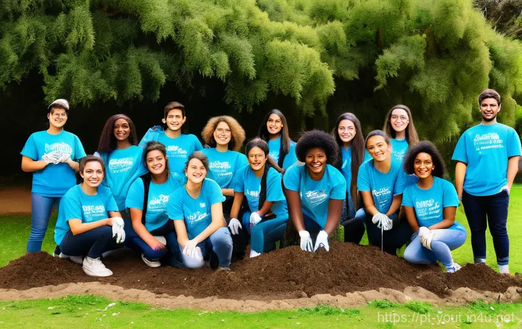 청소년지도사와 청소년 봉사 활동 설계 - **"A vibrant and energetic scene of diverse young volunteers, aged 16-24, participating in an urban ...