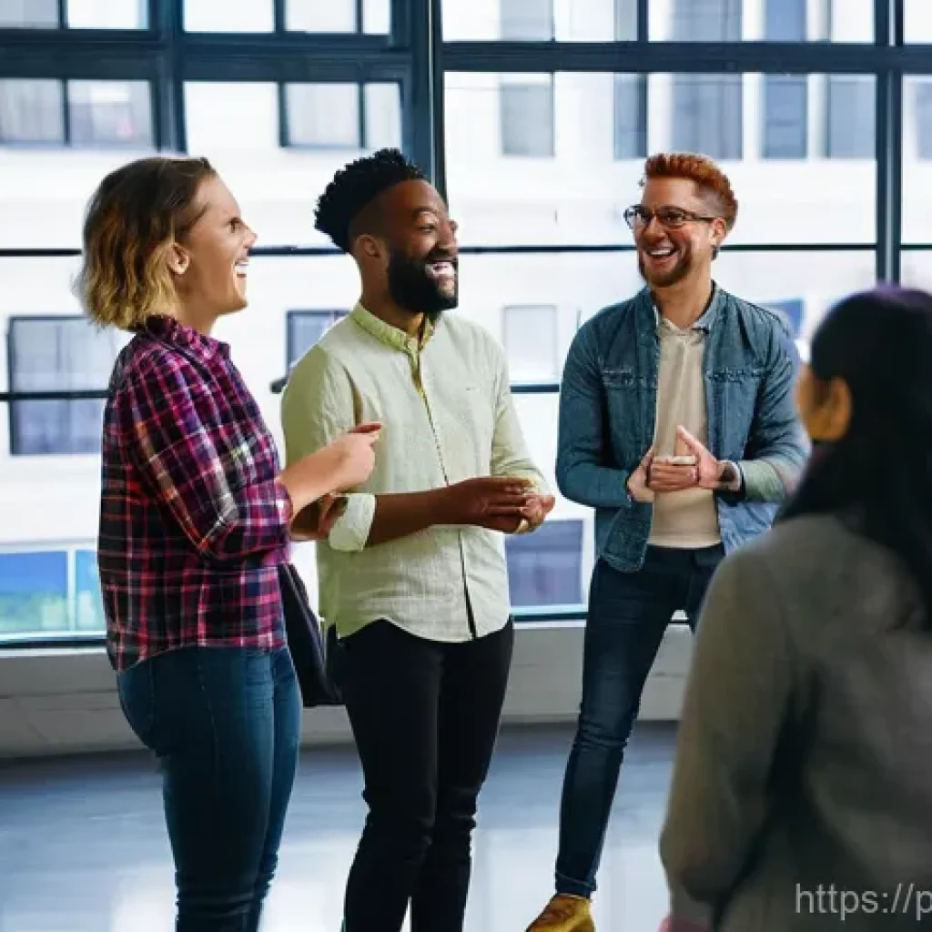 청소년지도사와 청소년 커리어 상담 사례 - **Prompt:** A dynamic and diverse group of Gen Z young professionals (aged 20-30), dressed in stylis...