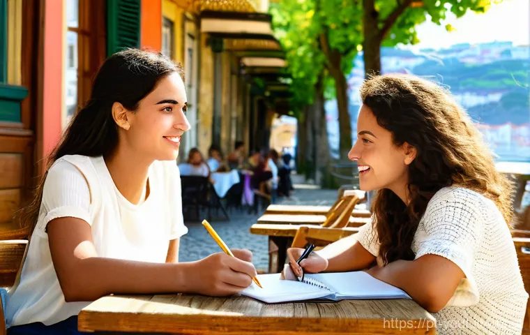 청소년지도사와 협력 기관 관계 관리 - **"Youthful Leadership and Mentorship in a Lisbon Cafe"**
A vibrant, naturalistic photo of a you...