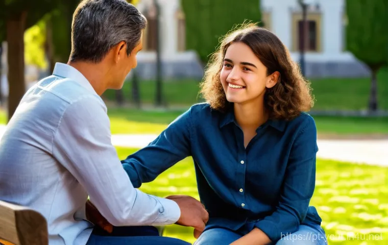 청소년지도사와 청소년의 소통 능력 개발 - **Prompt 1: Authentic Mentorship in a Portuguese Setting**
A heartwarming, realistic photo of a ...