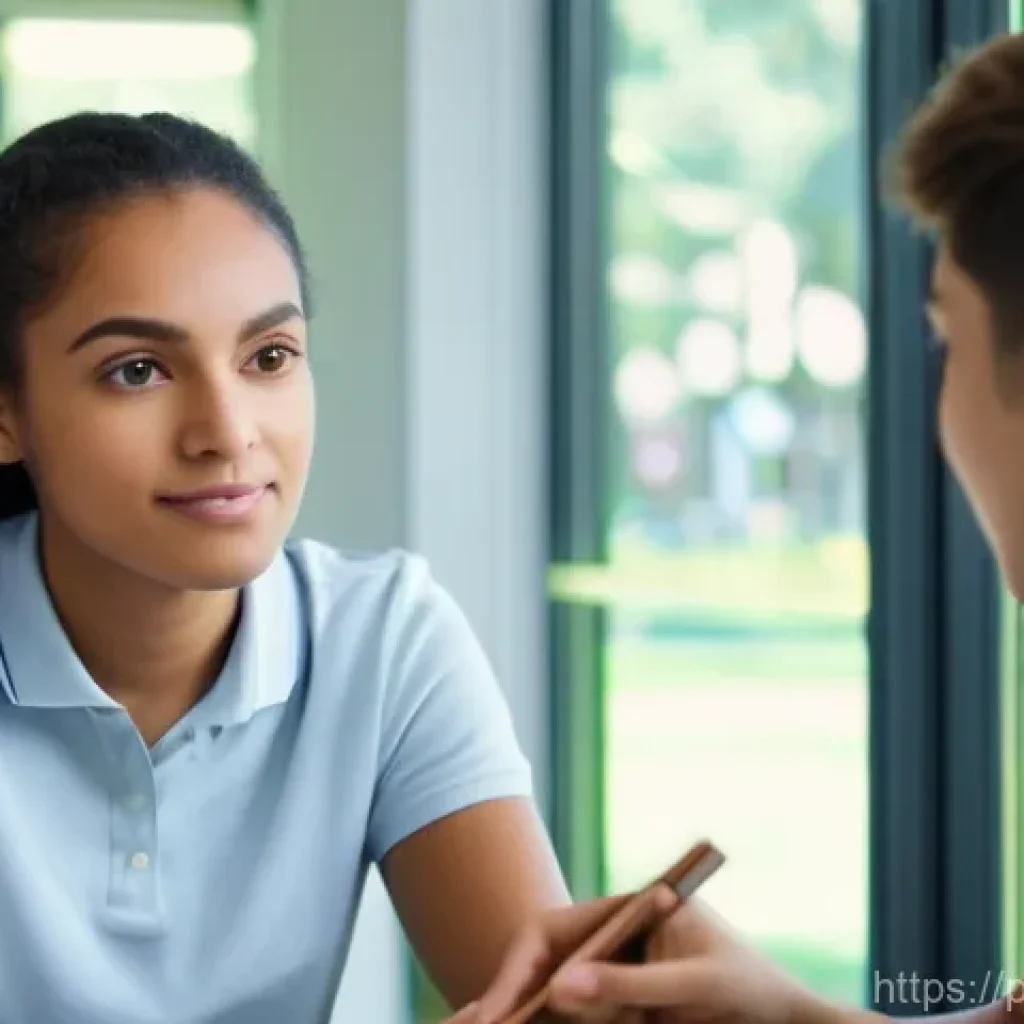 청소년지도사와 청소년 진로 박람회 운영 - **Prompt 1: Mentorship and Self-Discovery Journey**
A wide shot capturing a warm, inviting scene...