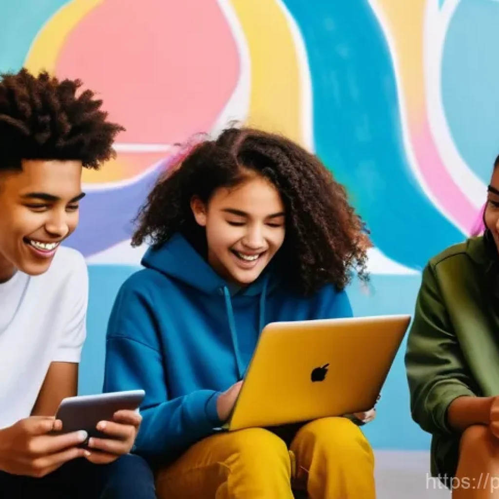 청소년지도사로서의 업무 혁신 사례 - **Prompt:** A vibrant and dynamic scene capturing a diverse group of teenagers (ages 15-18) in a mod...