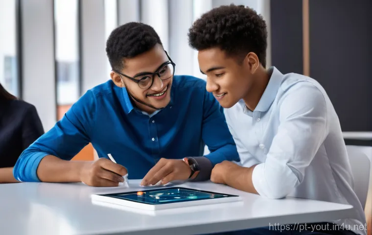 청소년지도사와 청소년 교육 콘텐츠 개발 - **Prompt 2: Navigating Modern Challenges with Resilience**
    "A group of four ethnically diverse t...