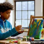 청소년지도사와 청소년 동기 부여 사례 - **Prompt: A Creative Discovery in a Bright Studio**
    Imagine a vibrant, well-lit art studio, fill...