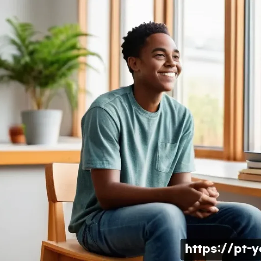 청소년지도사와 청소년 보호법 이해 - **Prompt: "A warm and inviting scene depicting a compassionate youth counselor, a person in their 40...