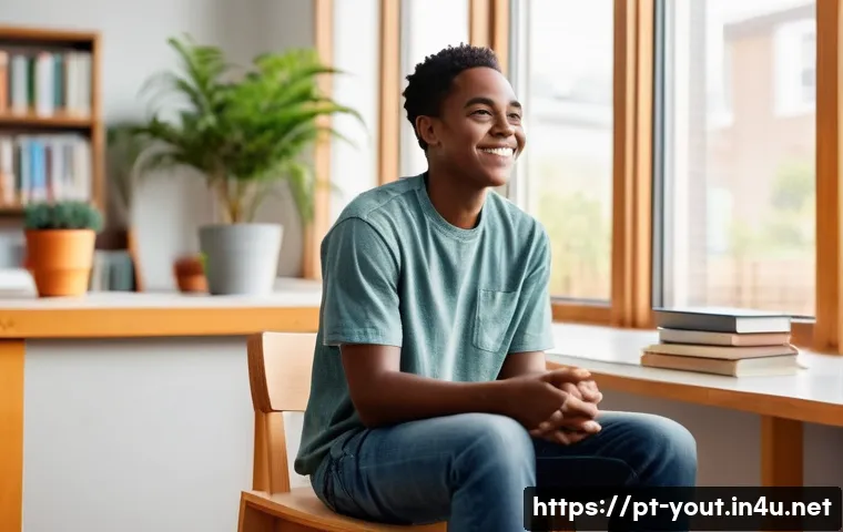 청소년지도사와 청소년 보호법 이해 - **Prompt: "A warm and inviting scene depicting a compassionate youth counselor, a person in their 40...